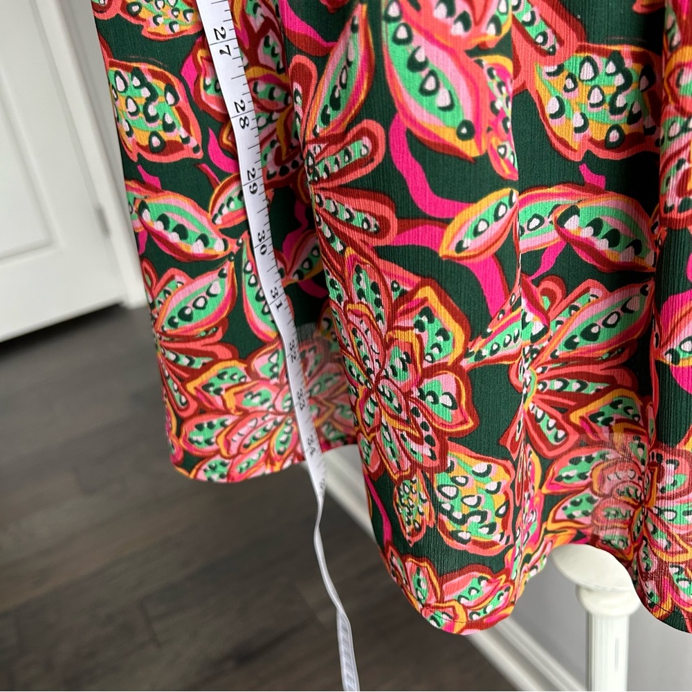 J. Crew Paisley Chiffon Dress Size 0 | Flutter Sleeves | V-Neck | Spring/Summer - Picture 5 of 11